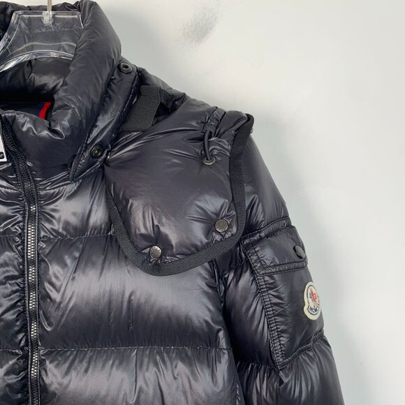 Moncler Berre Hooded Quilted Down Jacket Black Size 1/S Zipper Coat Premium Warm - Picture 3 of 8